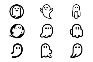 Minimal Cute Ghost Collection, an Icon by Vectorium Studio