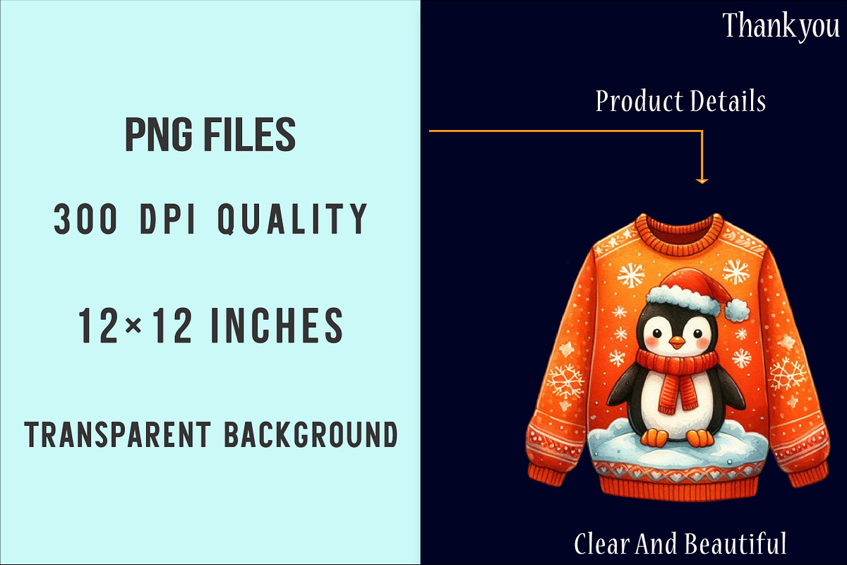 Christmas sweater png bundle, an Illustration by SinaCreation (Photo 6 of 7)