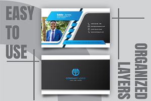 Creative Blue & Black Business Card