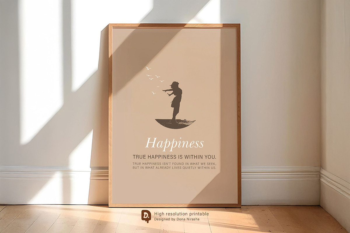 Happiness is Within - Printable, a Decorative Illustration by BloomToLife By Dona (Photo 1 of 6)