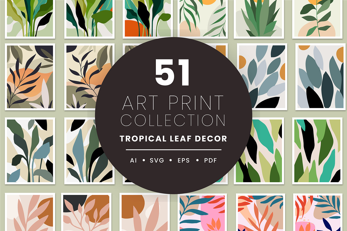 Leaf Tropical Abstract Art Poster, an Object Graphic by Vesvocrea (Photo 1 of 7)
