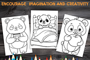 Cute Panda Daily Life Coloring Pages, a Brochure Template by LA Design (Thumbnail 7 of 10)