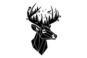 Deer Antler Silhouette Bundle, an Object Illustration by yasushie (Thumbnail 12 of 31)