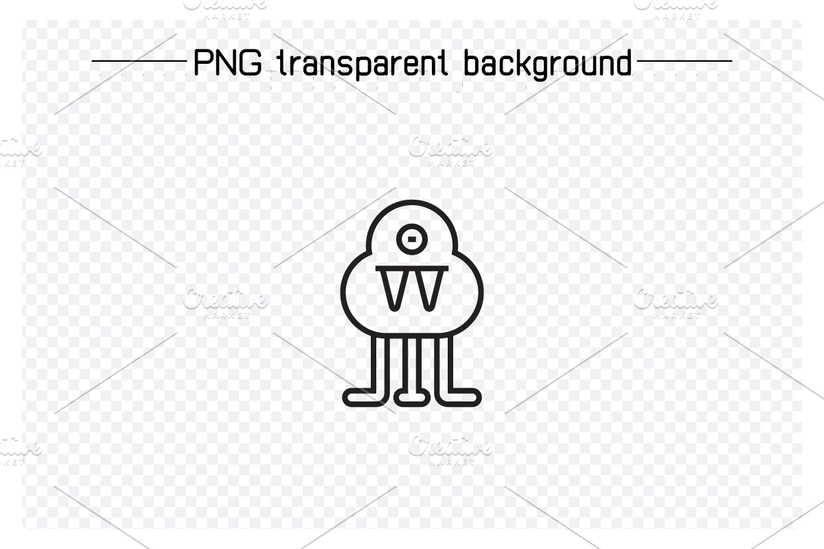 Cartoon Monster Avatars Set, an Outline Icon by Designfour (Photo 6 of 7)