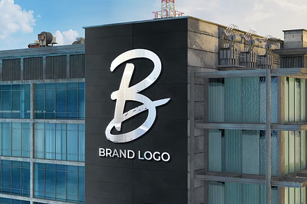 Logo Mockup on Office Building