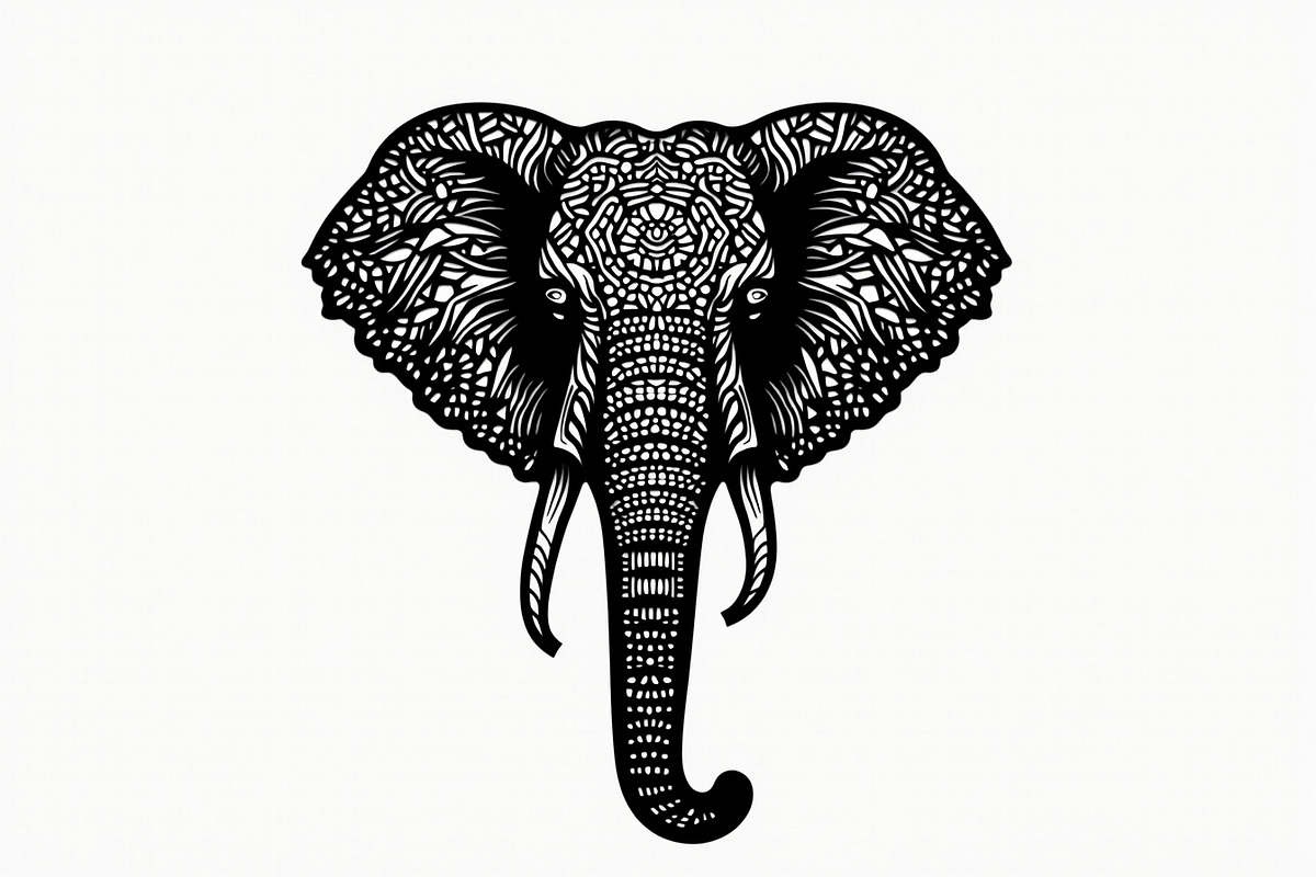 Elephant Silhouette with Ornamental, an Illustration by Amazin_art (Photo 15 of 16)