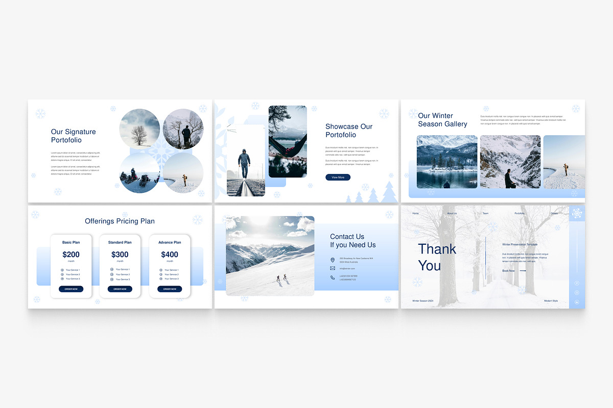 Blue Minimalist Winter Presentation, a Presentation Template by Eklip Studio (Photo 5 of 5)