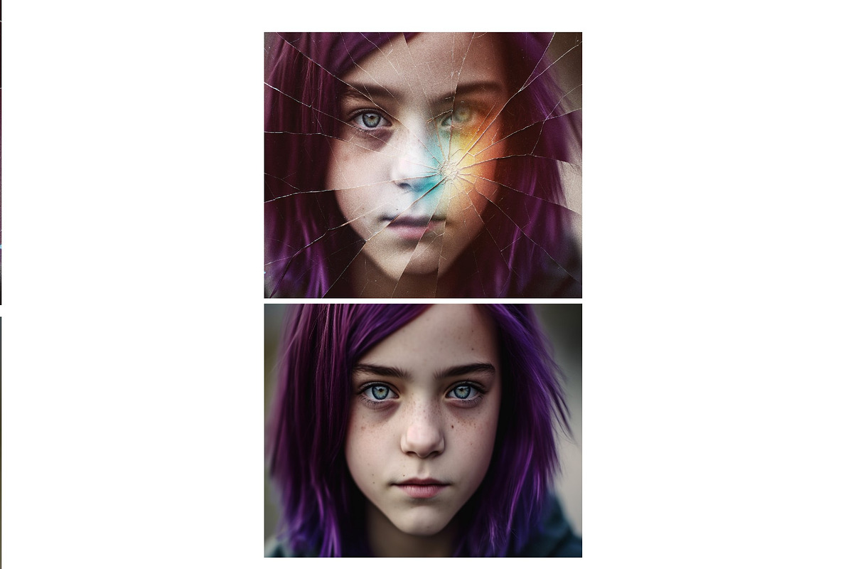 Shattered Glass Portrait Photo Effec, a Brushes & More by studiogstock (Photo 2 of 2)