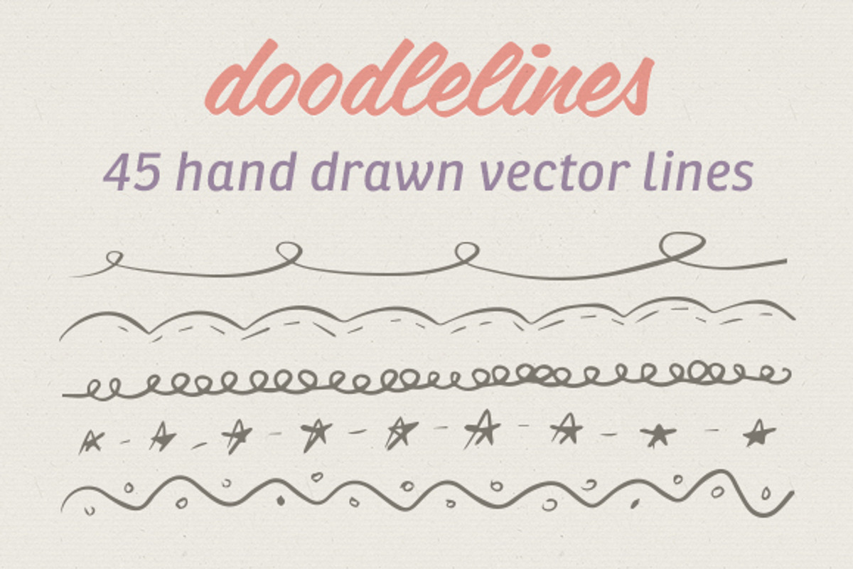45 Hand Drawn Vector Lines, an Illustration by Jamie Pickering (Photo 1 of 5)