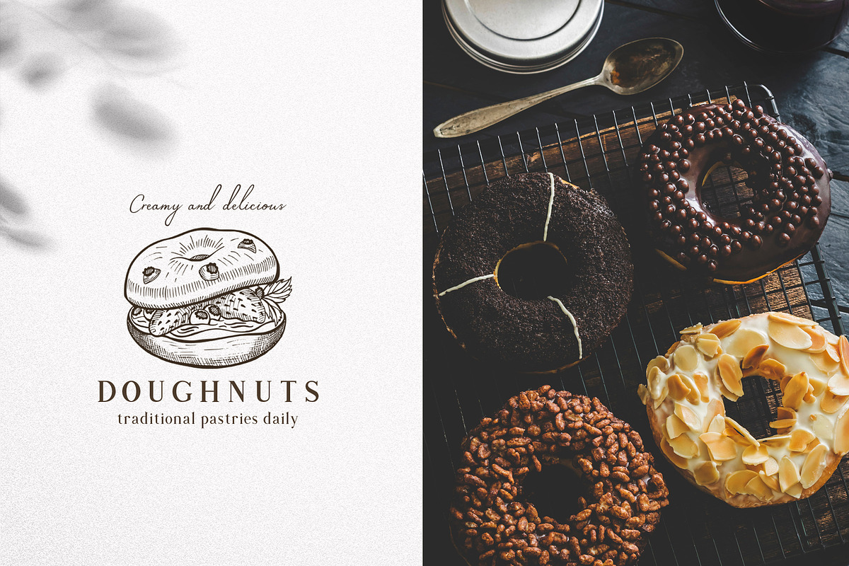 Bagels & Paninis hand-drawn graphic, a Food Illustration by BarcelonaShop (Photo 2 of 5)