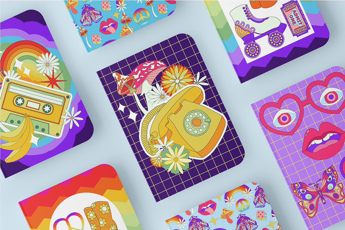 Groovy summer story 60s-70s, a Texture Illustration by Antikva17 (Photo 6 of 18)