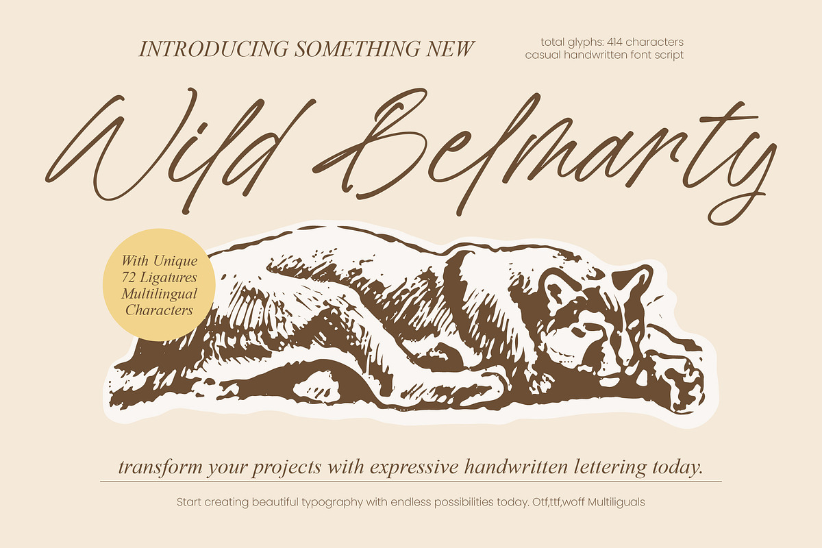 Wild Belmarty Casual Handwritten, a Script Font by Letterena Studios Script (Photo 1 of 15)