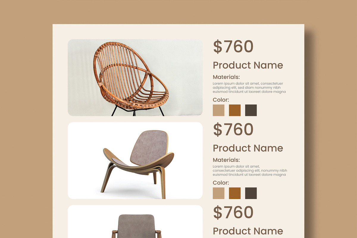 Furniture Product Catalog Template, a Brochure Template by MightyDesign (Photo 4 of 8)