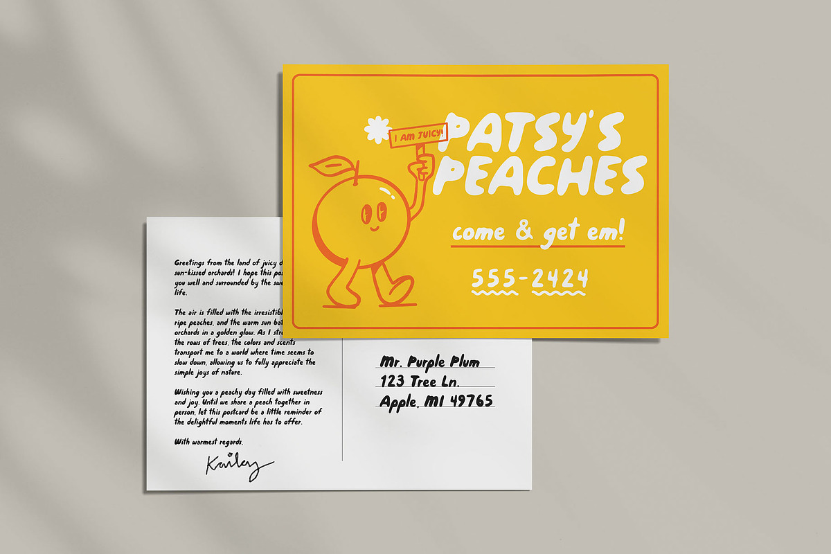 Peaches | Playful Hand-drawn Font, a Font by Rough Patch Studio (Photo 6 of 8)