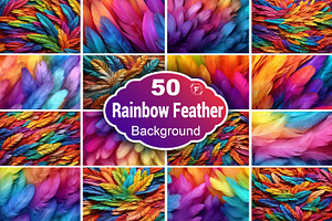 Rainbow Feather Background, a Texture Graphic by Forhadx5