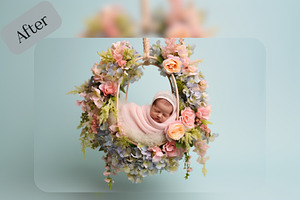 15Floral Swing Themed Baby Backdrops