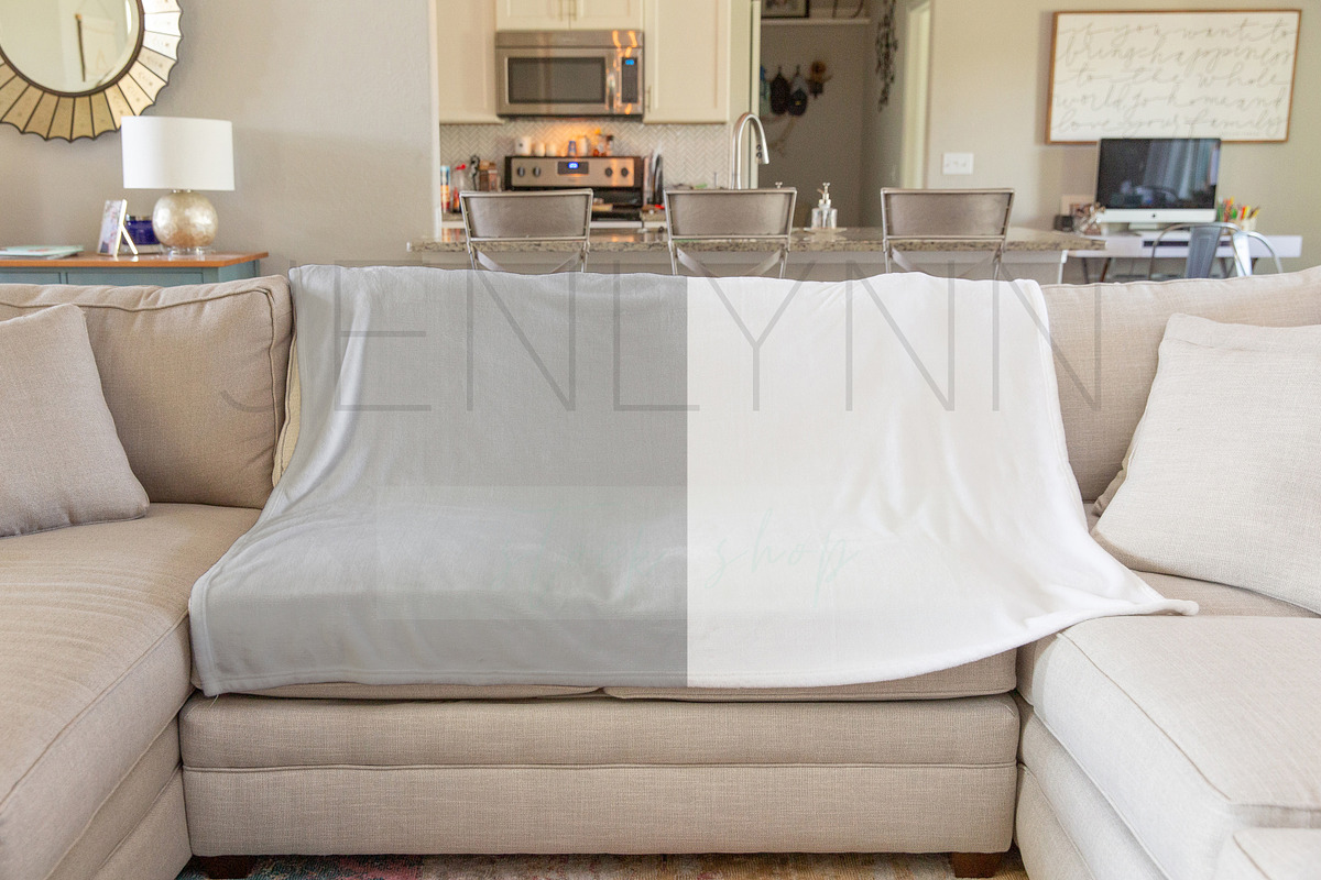 Minky Blanket Mockup on Couch #BH06, a Product Mockup by JENLYNN Stock Shop (Photo 6 of 7)
