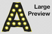 Black marquee letters PNG EPS, an Object Graphic by MariiaVD (Thumbnail 3 of 5)