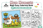 Bold Easy Mom Moments Coloring Pages, a Decorative Illustration by Ink Gallery (Thumbnail 1 of 9)