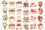 Sweet Strawberry PNG Summer Clipart, a Seasonal Illustration by SugarCloudStudioArt (Thumbnail 3 of 7)