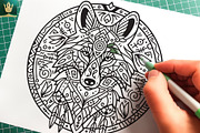 Mandala V1 | Tribal Wolf Art, an Animal Illustration by pixaroma (Thumbnail 4 of 10)