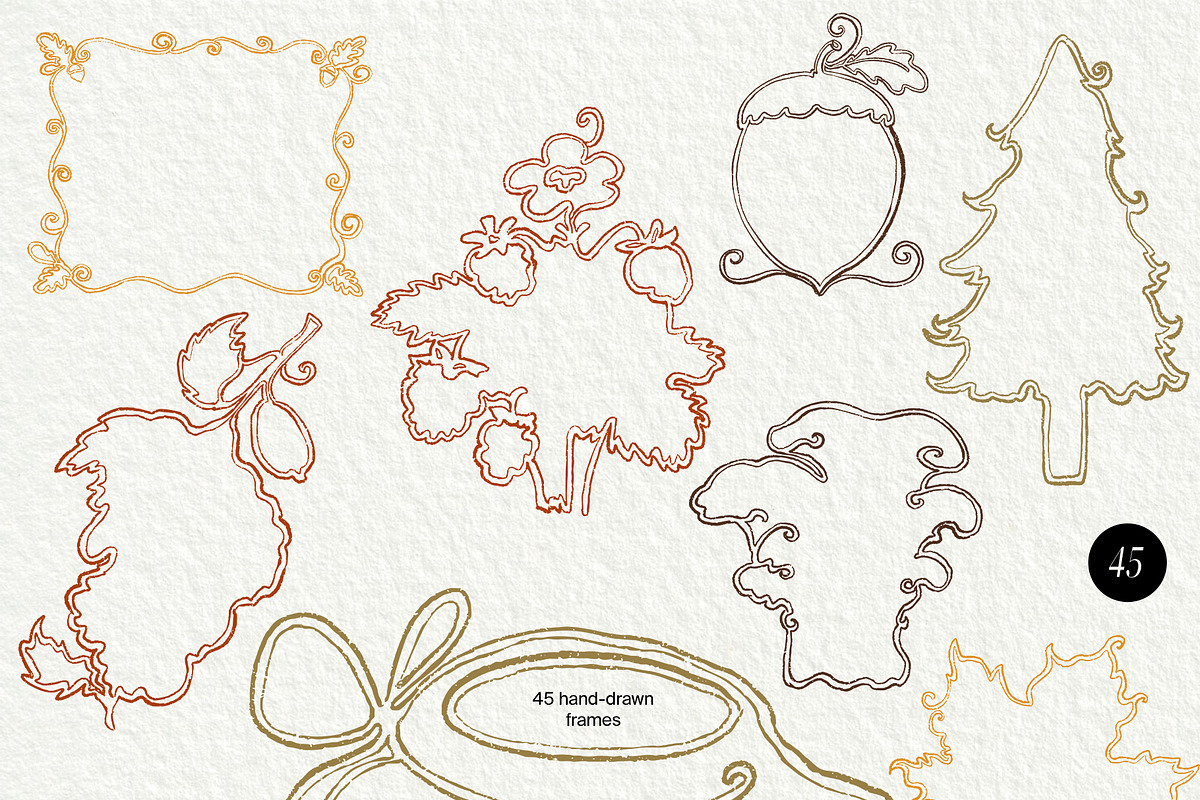 Whimsical Autumn Curly Frames, an Object Graphic by divanovskaya_nv (Photo 7 of 12)