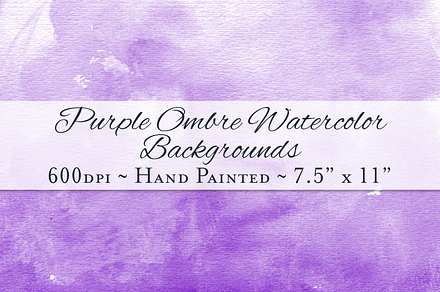 Purple Ombre Watercolor Backgrounds
