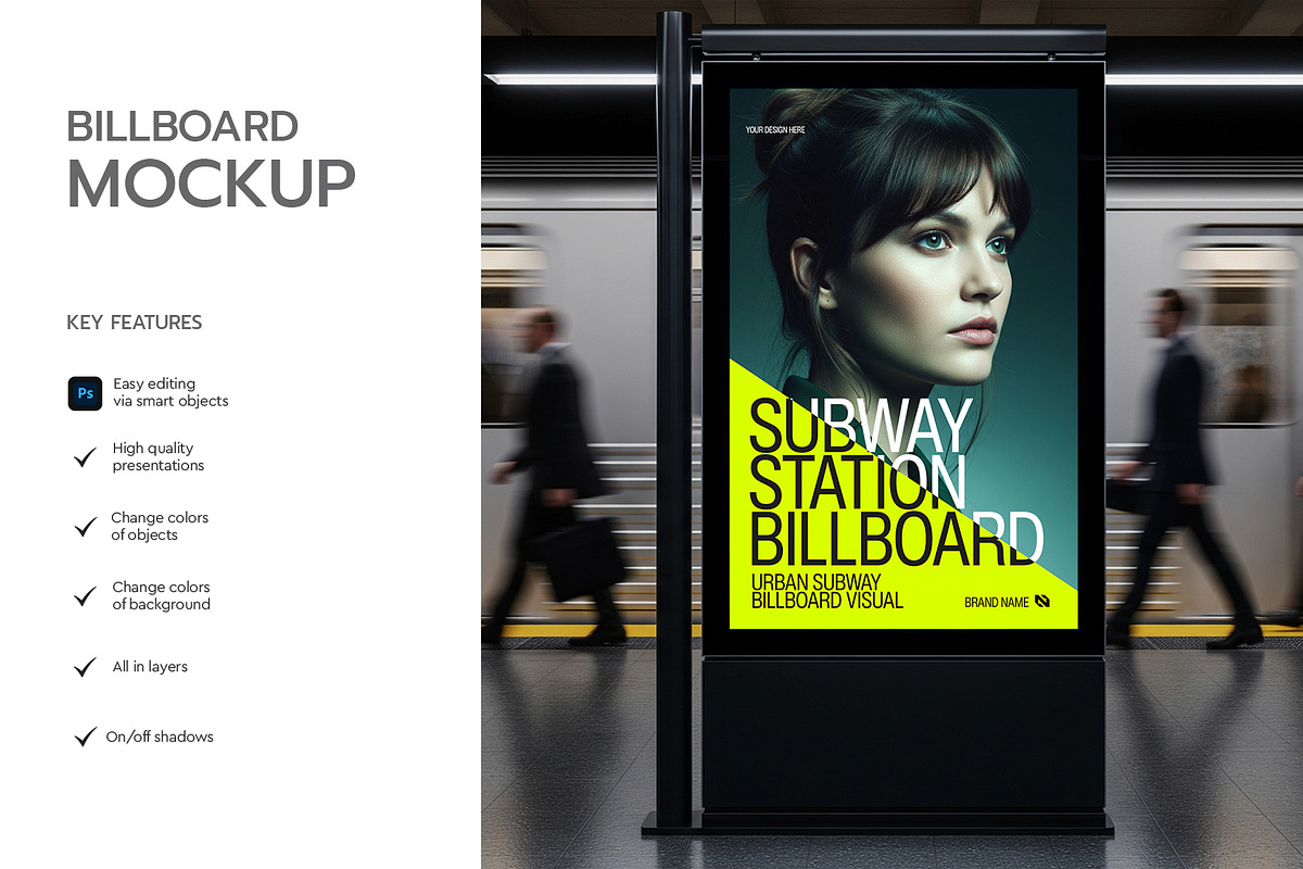 Subway Station Billboard Mockup PSD, a Product Mockup by graphypix (Photo 2 of 4)