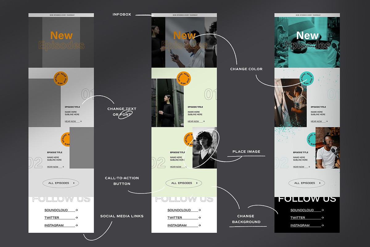 Podcast Email Newsletter, an Email Template by ONYU Studio (Photo 3 of 5)