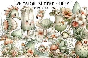 Whimsical Summer Clipart, an Illustration by Daily.Designs