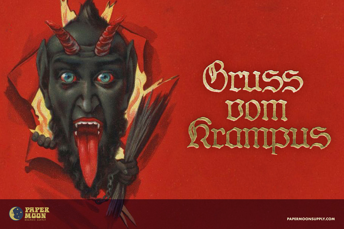 Krampus Blackletter Vintage Font, a Blackletter Font by Paper Moon Graphic Supply (Photo 4 of 5)