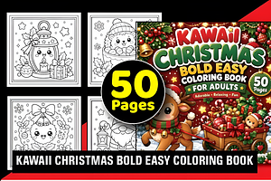 Kawaii Christmas Fun Coloring Book, a Seasonal Illustration by Design Station