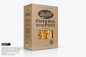 Kraft Box with Pasta Mockup