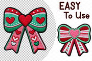 Crochet Valentine Coquette Bow Clipa, an Illustration by cherrydesign (Thumbnail 4 of 4)