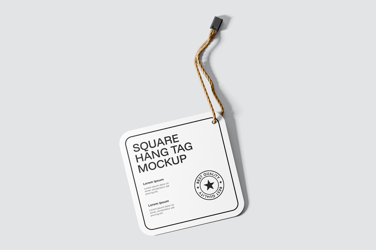 Square Hang Tag Mockup, an Advertising Mockup by Rizky Audymas (Photo 7 of 8)