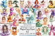 Watercolor Magical Fairy Clipart, a Seasonal Illustration by Design Market (Thumbnail 1 of 5)