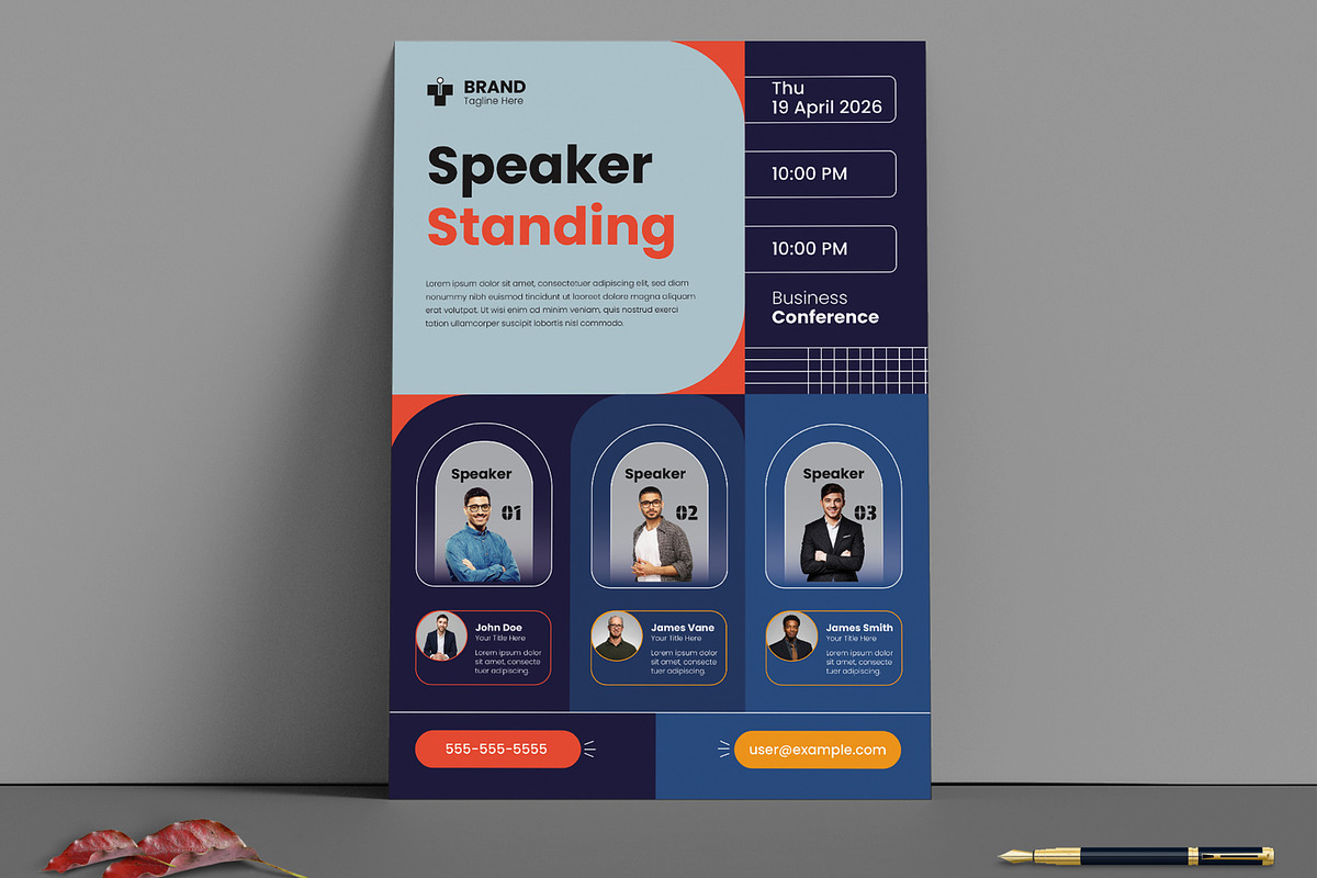 Conference Flyer Layout, a Flyer Template by MightyDesign (Photo 1 of 8)