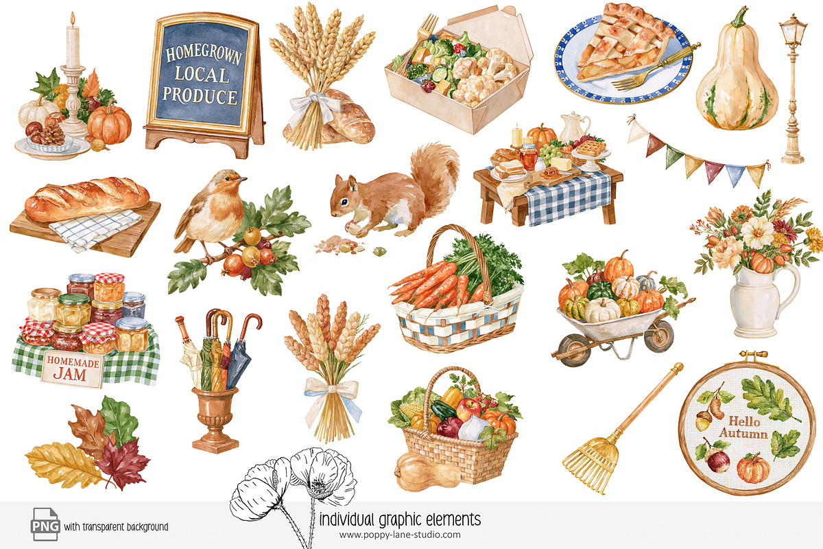 125 farmer's market clip art, a Food Illustration by Poppy Lane Studio (Photo 9 of 10)