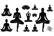 Yoga Meditation Silhouette Vector Bu, an Illustration by Artivon (Thumbnail 6 of 40)