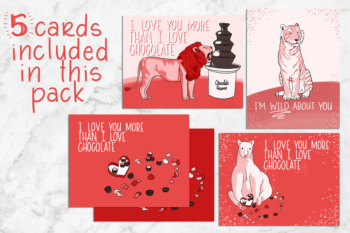 Valentines Day Wild Animals DIY Pack, an Animal Illustration by Si Design Loft (Photo 2 of 4)