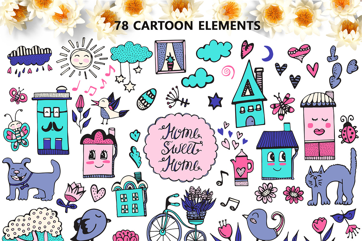 Home sweet Home - big doodle set, an Object Graphic by Kseniya_design (Photo 2 of 5)