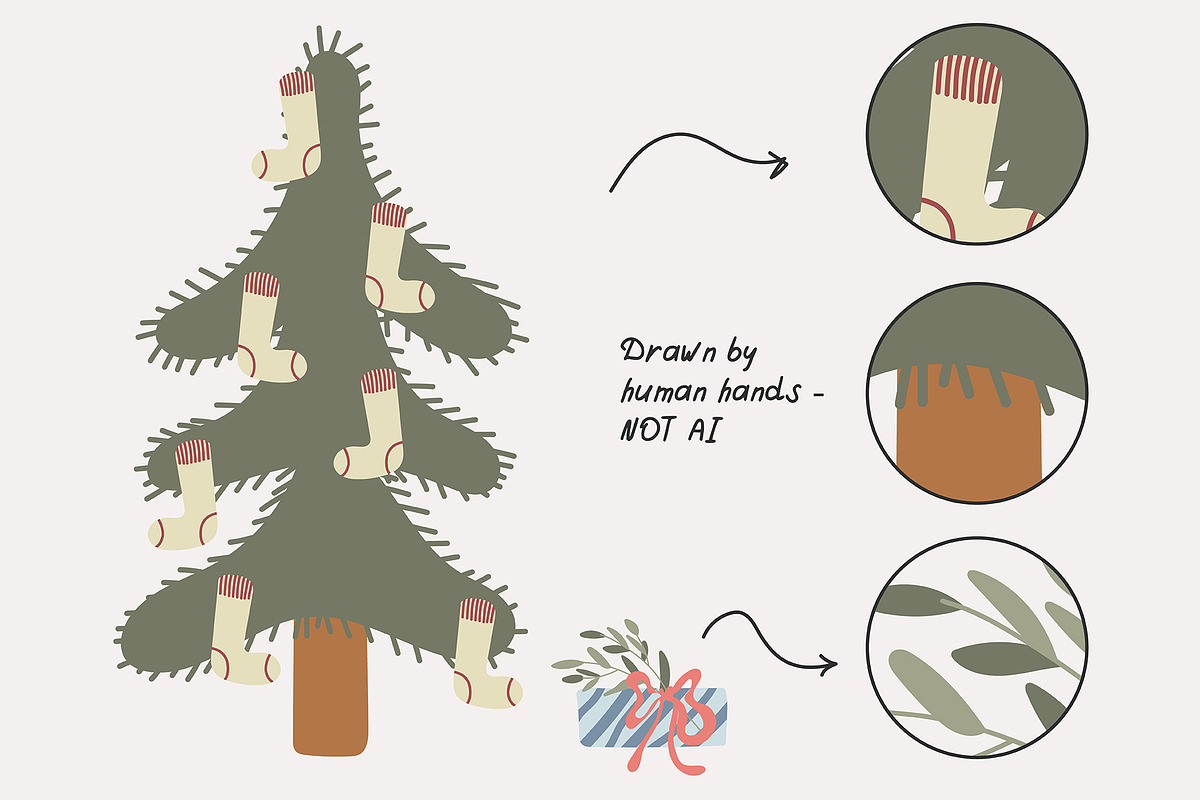 Sustainable Christmas Illustrations, a Seasonal Illustration by JuDesign (Photo 12 of 14)