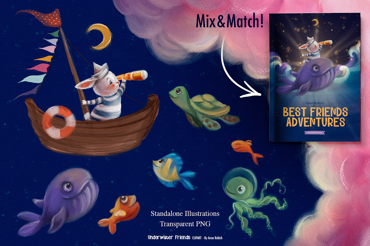 Underwater Friends, an Animal Illustration by Anna Babich (Photo 3 of 6)