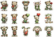 Valentine's Whimsical Bunny Clipart, an Illustration by designcity5 (Thumbnail 3 of 5)