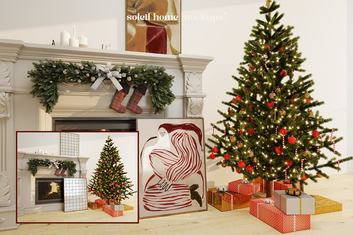 HOLLY | Christmas Frame Mockup Set, a Household Mockup by SoleilHomeMockups (Photo 7 of 11)