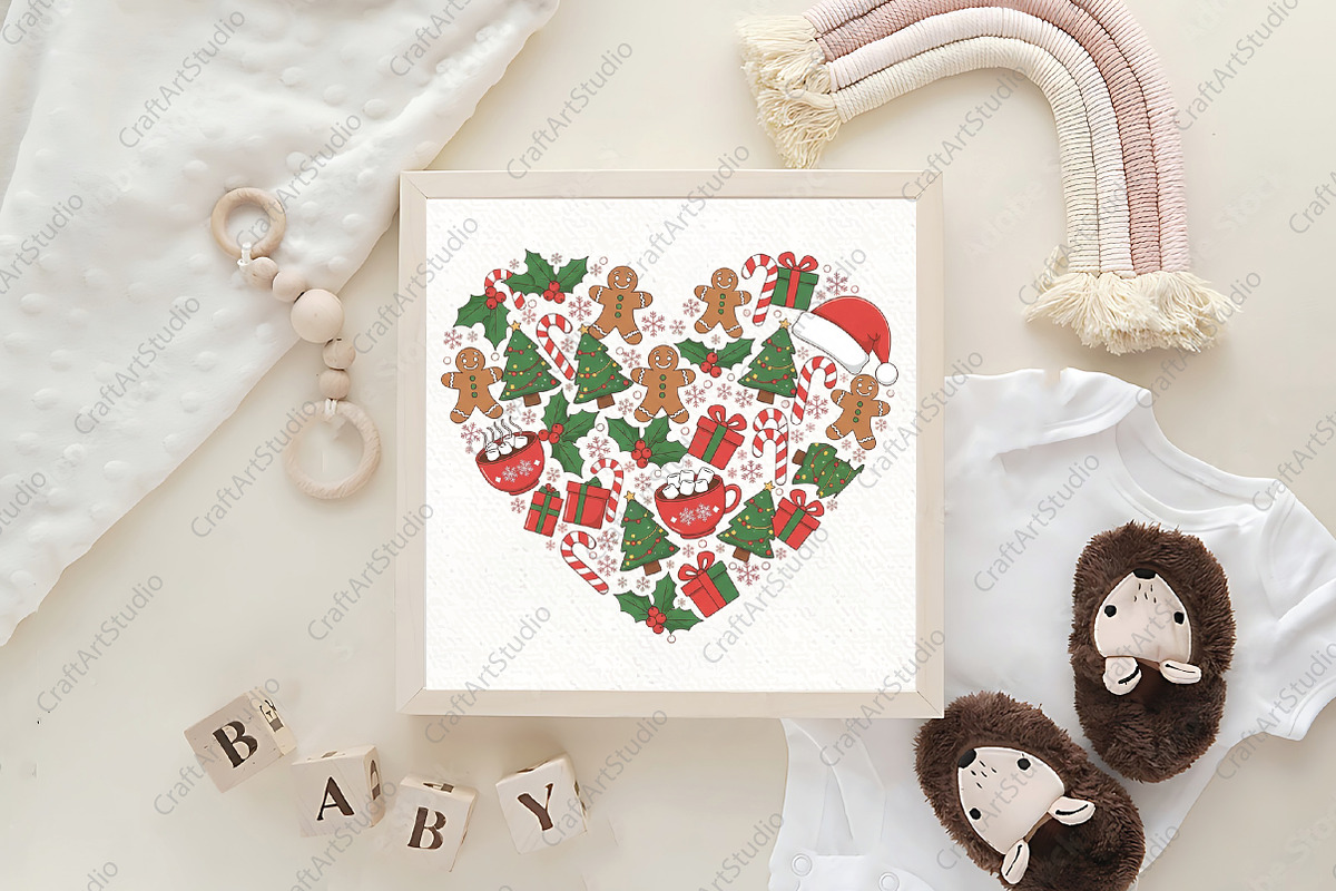 Christmas Heart Shaped Gingerbread, an Illustration by CraftArtStudio (Photo 4 of 4)