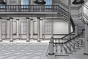 3Dmodel Grand Hall Lobby Staircase 2, an Architecture 3D Model by Giimann (Thumbnail 13 of 16)