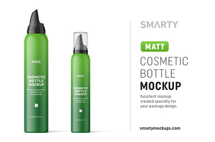 Matte cosmetic bottle mockup