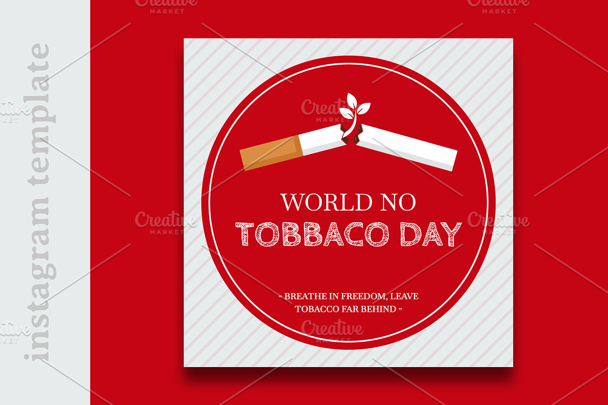 Anti Tobacco Day Social media post, a Social Media Template by nandinigraphics (Photo 2 of 3)