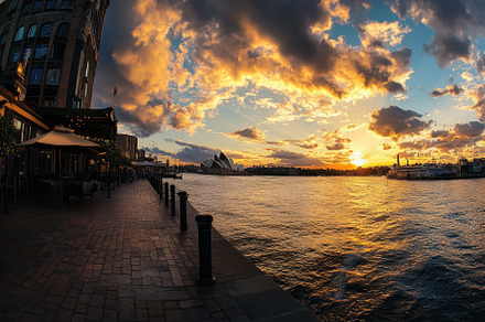 Stunning sunset over Sydney Harbour, a Photo by Iftikhar Alam